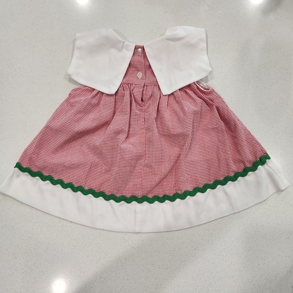 Vintage Class Club Baby Size 18 Months Red White Picnic Summer Ladybug Dress - Picture 7 of 13